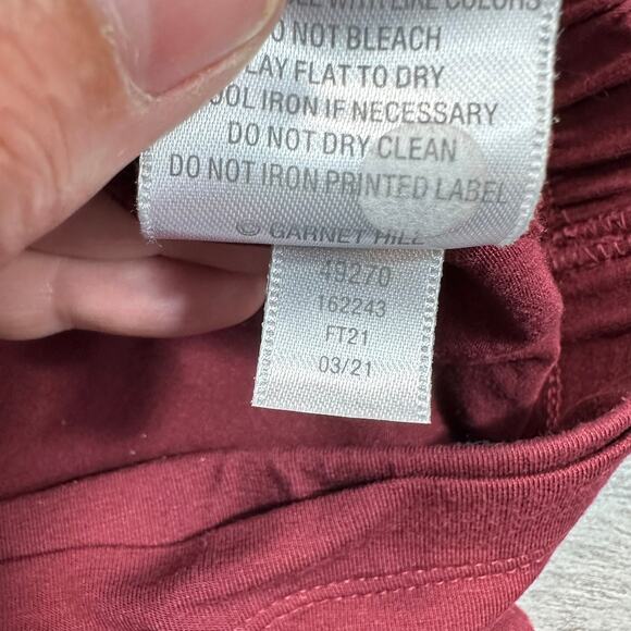 Garnet Hill Button Detail Knit Wrap Skirt Burgundy Red Small - Picture 5 of 9